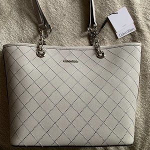 Calvin Klein Grey Leather Purse